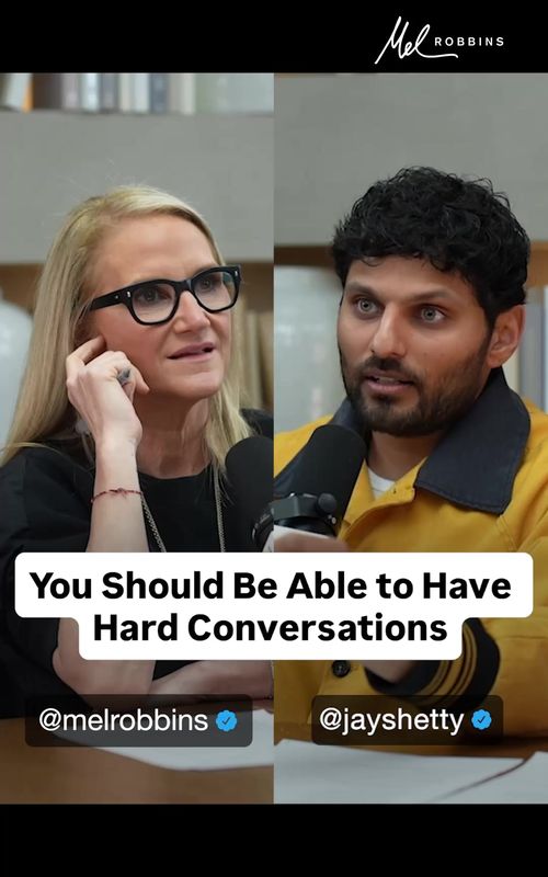 According to my good friend @Jay Shetty, hard conversations with someone you love should bring you closer together... not further apart. If you are afraid of having tough conversations - you're not as close as you thought. If you’ve been feeling lost, uncertain, or disconnected from your purpose, this episode of The Mel Robbins Podcast with Jay Shetty is exactly what you need ❤️ Listen now! 🎧 "A Process for Finding Purpose: Do THIS to Build the Life You Want." #melrobbins #melrobbinspodcast #jayshetty #relationshipadvice