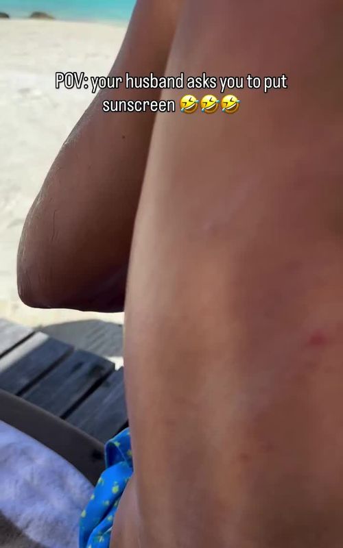 🤣🤣🤣 . . Wearing our matching bathing suits from . . #relatable #Relationship #funny couple humor, couple goals, couple content, couples, love language, pranks, trolling, husband and wife