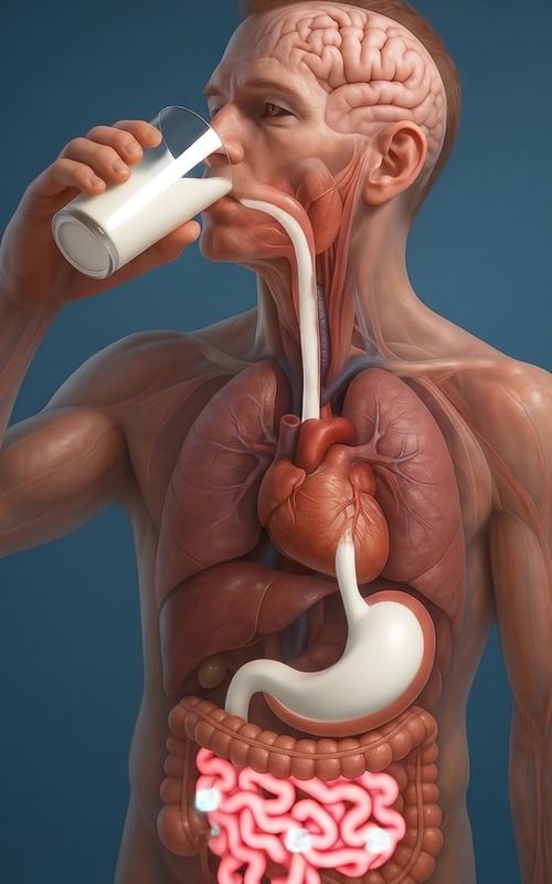 What happens while drinking milk in the human body? #humanbody #anatomy #health #sciencetok #aiart 