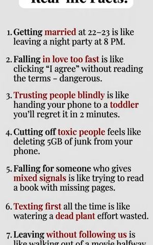 Real-Life Facts That Actually Make Sense 😳 Sometimes, the best life lessons come from simple comparisons. From relationships to trust and personal growth, these relatable examples show how everyday situations reflect deeper truths. Life becomes easier when you understand patterns, set boundaries, and protect your energy. These are not rules — just perspectives to help you think differently. Follow for more mindset, life lessons, and relatable content 🧠✨ #lifelessons #mindset #reallife #relatable #selfgrowth #personaldevelopment #psychologyfacts #deepthoughts #selfimprovement #lifequotes #fyp #foryou #foryoupage #viral #trending