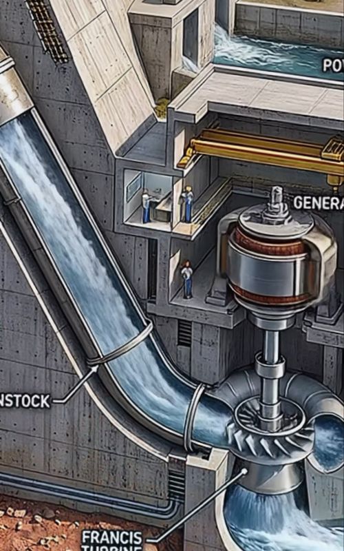 How 💧 becomes ⚡️. The secret inside the dam. #engineering #Science #hydroelectric #howitworks #eliarchitecture