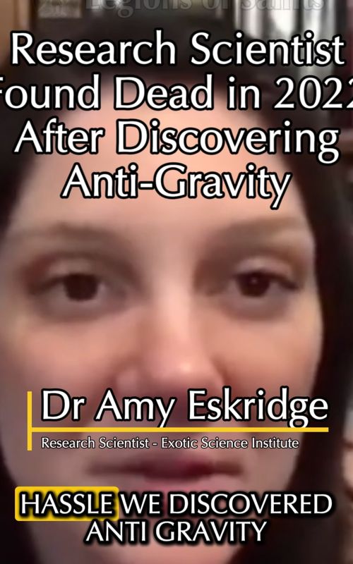 Research Scientist found dead in 2022 after discovering Anti-Gravity - Dr Amy Eskridge #antigravity