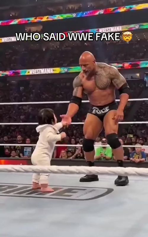 BABY FROM THE TOP ROPE 😳🔥 #wwe #ai #baby #wrestling 