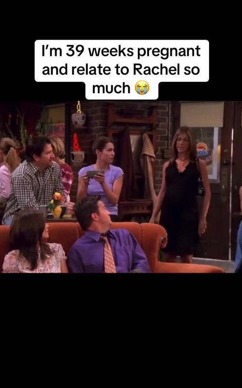She needs to come out already 😭 #pregnant #relatable #friends #pregnancyhumor #39weekspregnant 