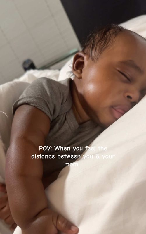 Moms can never be too far! This is my gson btw🤣 #godmother #babiesoftiktok #newborn #mommy 