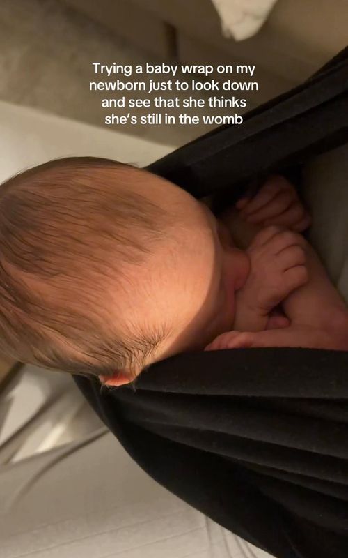 I did NOT put her like this😭  *yes she could breathe* #newbornbubble #motherhood  
