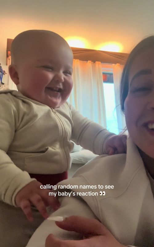 Calling random names to see my baby’s reaction 👀😂 #MomsofTikTok  #babiesoftiktok  #babyboy  #babylove  #babyfever 