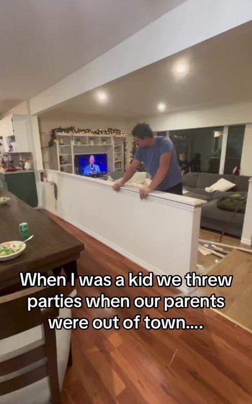 Some kids destroy their parents houses while they’re gone, but ours took it to a whole new level #homealone #largefamily #kids 