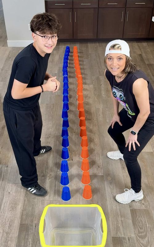 Speed vs. Strategy – Who Will Win #momandson #partycups #funchallenge 