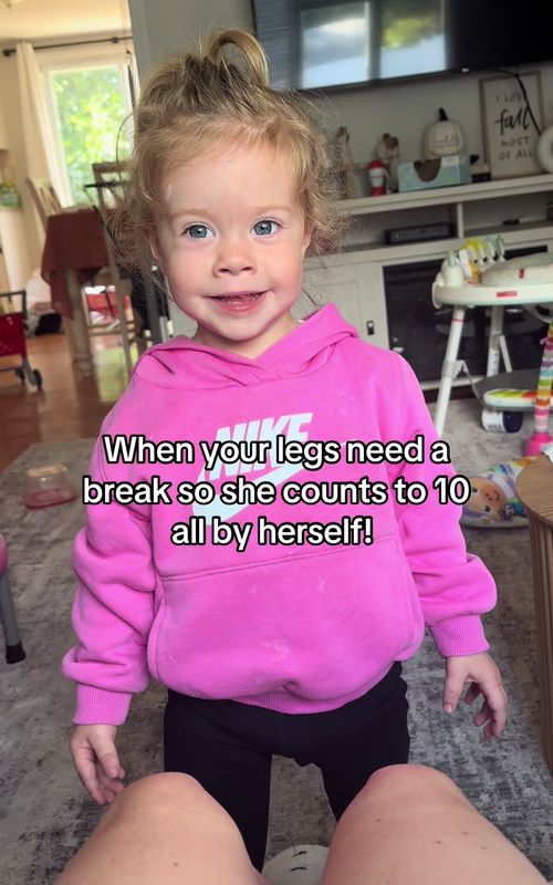 When your 26 month old counts to 10 by herself because my legs needed a break!!  #MomsofTikTok #momlife #mominfluencer #toddlersoftiktok #smarty 