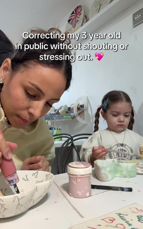 If this was 15 years ago, I may have reacted very differently or not had the patience to calmly wait for her to make the right decision. Parenting, for me, is about understanding your child’s mental capacity and meeting them with patience and kindness. 💖 That said… if I need to up it a notch, I have absolutely no problem doing that when necessary 😆😆 #parenting #parenthood #potterycafe 