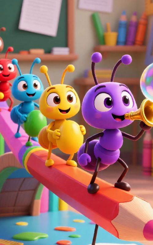 Cute and colorful ants cartoon for kids. red yellow blue orange green purple #kidsoftiktok #kidscartoon #criança #childrensongs #forkids #infantil #cancionesinfantiles #ant #formiga #cute