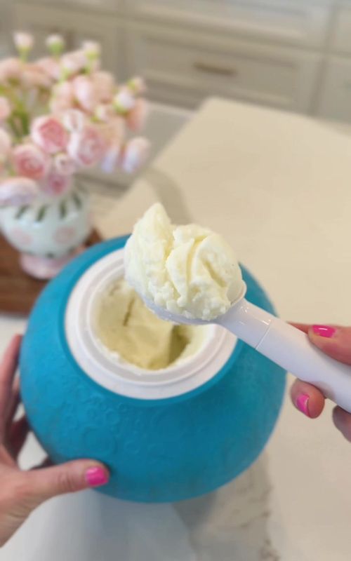 **Ice cream ball is linked in my Amazon Storefront (in my bio) under “Summer”🍦🍦 When you get a fun activity AND a treat all-in-1! Just add your ice cream mix in one side, your ice/salt in the other, & roll! Such a fun warm weather activity!🍦🍦 #icecreammaker #summeractivities #summerwithkids #momhack #amazonfind 