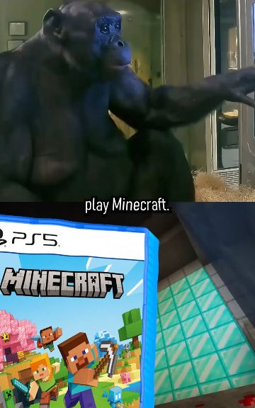 They taught a monkey how to play Minecraft and set it up to beat the game #Minecraft 