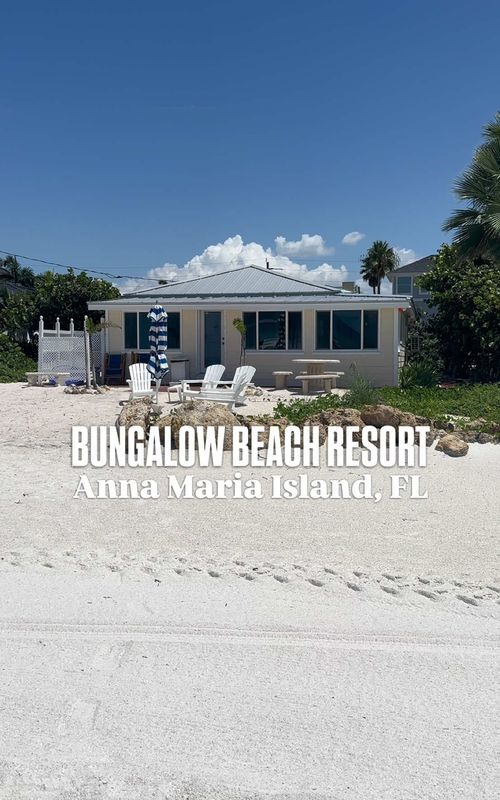 Stay right on the white sands of Anna Maria Island in the Sand Dune Bungalow at Bungalow Beach Resort! 🌴🏖️ Located directly on Bradenton Beach, this charming Old-Florida bungalow offers two bedrooms, a full kitchen, cozy indoor spaces, and private outdoor areas with stunning Gulf views. Whether you’re planning a romantic getaway, a family vacation, or just want your own beachfront hideaway, this is the perfect place to stay right on the sand. Next time you’re planning a Florida beach escape, check out @Bungalow Beach Resort on beautiful Anna Maria Island! 🏝️✨ • • • • • #annamariaisland #bradentonbeach #floridabeaches #beachresort #bungalowbeachresort 