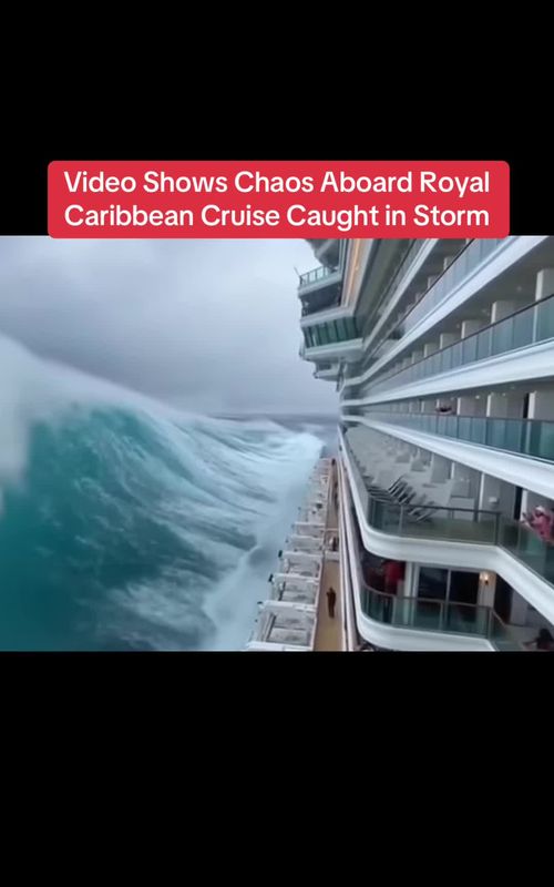 Video Shows Chaos Aboard Royal Caribbean Cruise Caught in Storm#fouryou #news #fyp #usa 