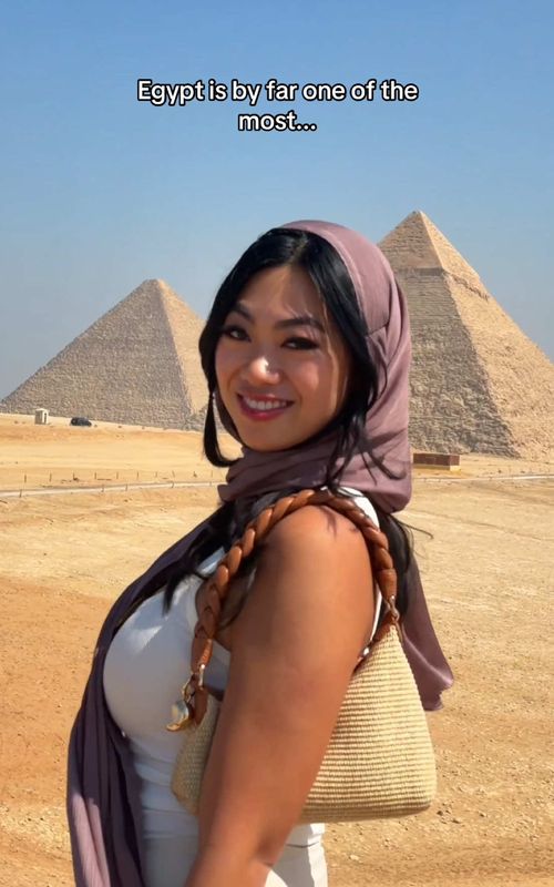 Last one is a hidden gem no one is talking about! First timers!!! Do these 5 things to guarantee you'll have the best trip to Egypt 😍 (save this!) #ad @Experience Egypt Official  Here are all my tips for these 5 places!  5. Nile River down a felucca ⛵️: choose a traditional sail boat and go at sunset for the best possible views  4. Grand Egyptian Museum 🏛️: visit before the pyramids and wear comfy shoes, here you can see the FULL treasure collection of King Tut (use to read about these in the textbooks!!)  3. Pyramids of Giza 🐫: if you do decide to ride a camel, if you go with a local guide, you’ll pay the local guide price instead of the foreigner price! We went with @abdo.tourguide , our videographer was also @mohamedsamirvic who has an INSANELY good eye 2. Khan el-Khalili🧿: such a cool local bazaar where you’ll truly feel the energy of local Egypt, I REALLLY recommend hiring a guide here, we went with Host Tours and don’t forget to bargain for your favorite items! (Start at less than half of what they offer)  1. Siwa Oasis 🌴… located a 10 hour drive from Cairo, this place is STUNNING and our favorite stop of all. It feels untouched and the people here are so sweet. Expect sand boarding, sunsets in the Sahara, and the most stunning salt lakes in the world where you’ll float no matter what!   it’s truly such a stunning place to visit 🤍 Here are my favorite things to do in Cairo Egypt (except Siwa) — add these to your Egypt itinerary ✍️ #cairo #egypt #travel #traveltips