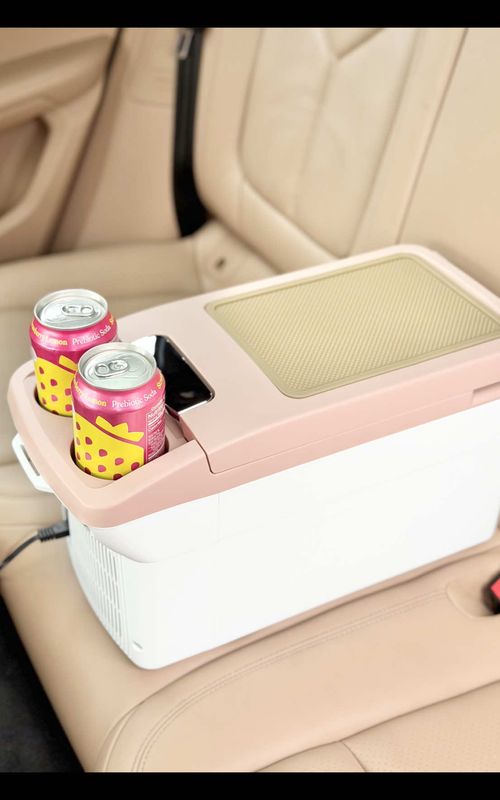 Passenger princesses, this one’s for you👑🚙 SEND this to your roadtrip buddy💖 #founditonamazon #amazonhome #travelessentials #carminifridge #carmusthave