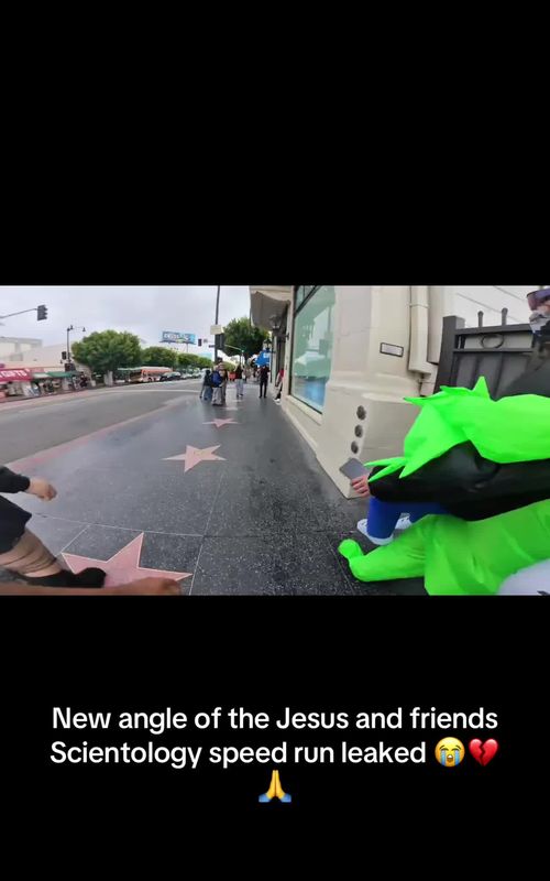 New angle of the Jesus and friends Scientology speedrun leaked 😭😭 #scientology #speedrun 