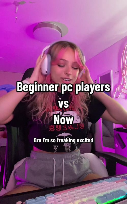 beginner pc players vs now #gamer #pcgamer #egirl #GamerGirl #fyp #noob 
