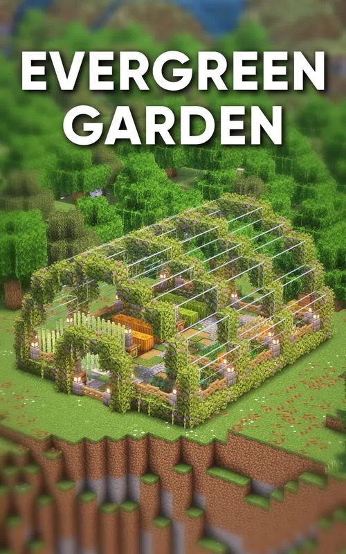 Minecraft Tutorial: Evergreen Garden 🌿 #MineCraft #minecrafttutorial #minecrafthowtobuild #minecraftbuilding 