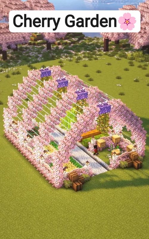 Minecraft Cherry Garden 🌸 #MineCraft #minecrafttutorial #minecraftbuilding #minecraftbuilds 