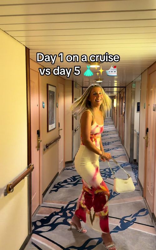 The two versions of me that appear on every cruise😅👗 #royalcaribbean #cruiselife #cruisewithme 