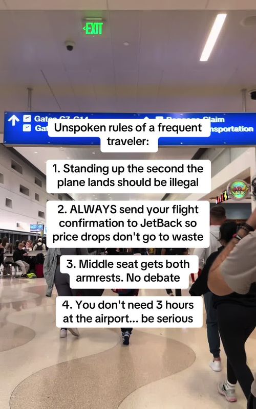 All of these are my hot take but the second one is THE most important… just saying #flighthack #cheapflight #budgettravel #jetback #travelhack 