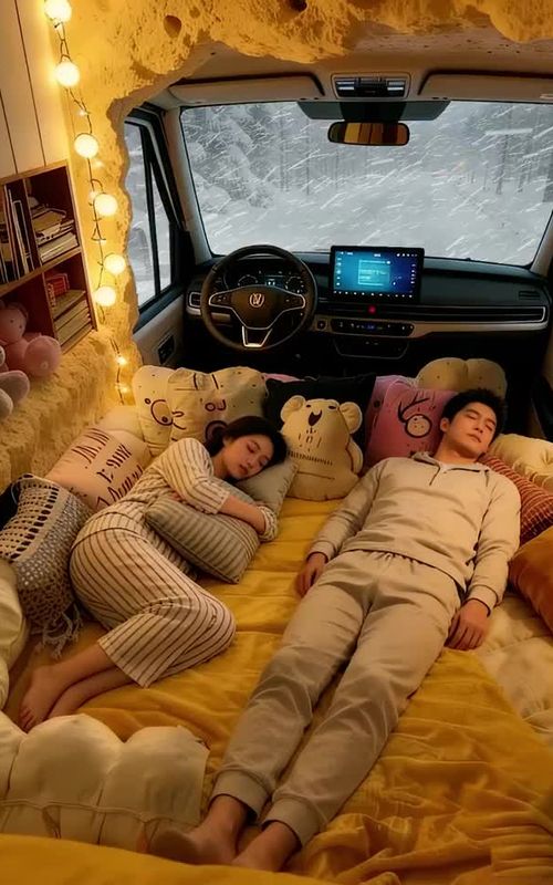 "The ultimate cozy winter escape. 🚐💛"#VanLife #CozyAesthetic #WinterVibes #ASMR #CinematicAI 