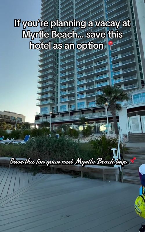 Planning a Myrtle Beach getaway? 🌊 Add this oceanfront stay to your list. Balcony views, beachfront access, and resort vibes all in one place. ✨ #tiktokgorisingstarsl1 #beachvibes #southcarolina #vacations #oceanfront 