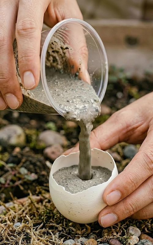 DIY Toadstool Tutorial: Eggshell Mold Hack. / Tutorial de Cogumelo DIY:😲 Create adorable concrete mushrooms for your plants! Easy DIY uses eggshells as molds. Perfect garden decor idea! #DIY #concretecrafts #gardendecor #upcycling #mushroomart 