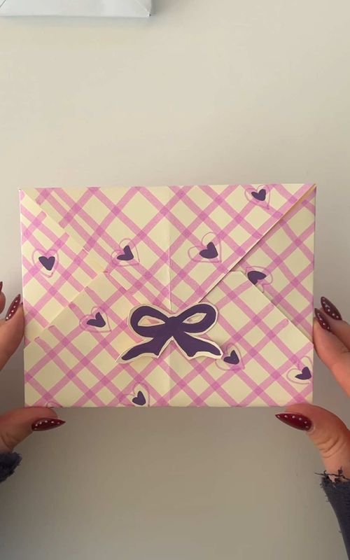 DIY Paper Envelope Tutorial 🤍 cute and easy gift idea  #papercrafts #giftideas #diygift #handmade #giftideas  [ cute paper idea | handmade love letter | free gift idea ] 