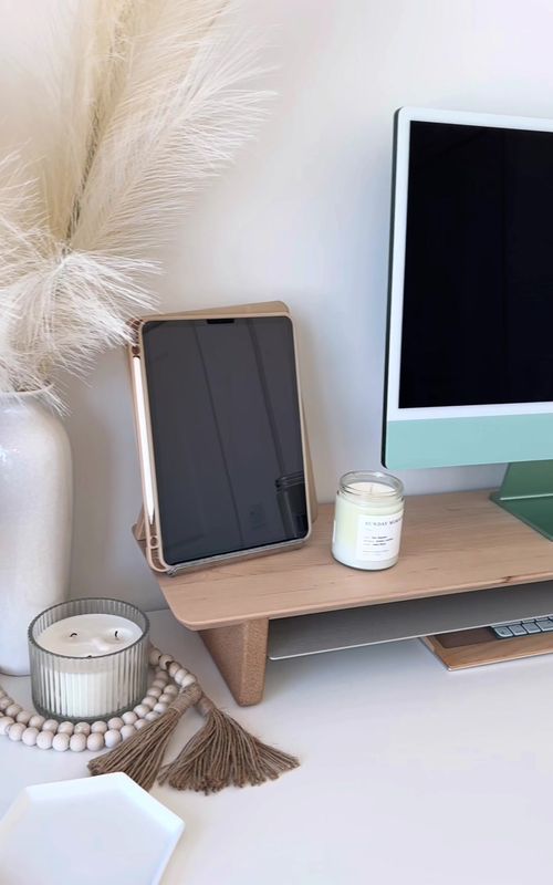 time for another office refresh🕊🌿🖥 #fyp #foryoupage #aesthetic #thatgirl #satisfying #asmr #asmrsounds #office #CleanTok #cleaning #organize #desksetup #home #decor #amazonfinds