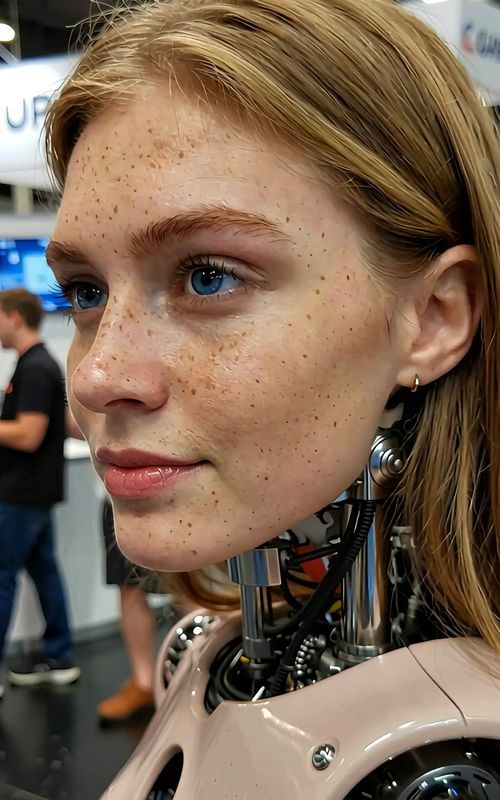 Unbelievable skin texture... is this the future? 🤖🤯 #robotics #humanoid #futuretech #fyp