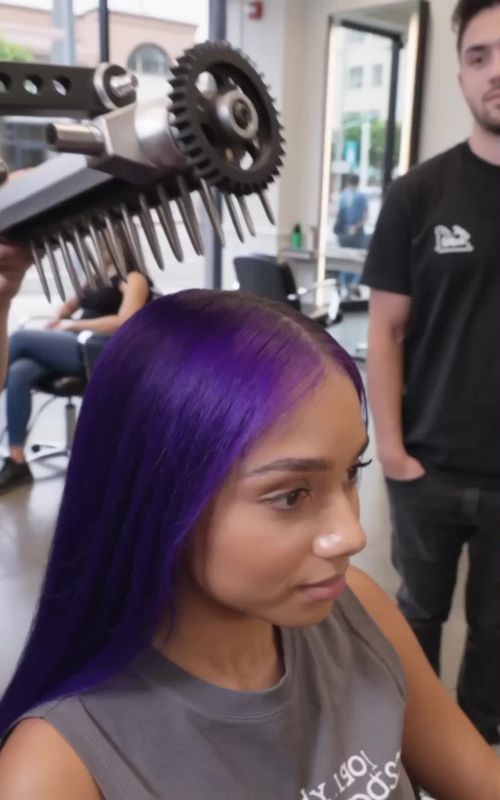 POV: a robot in Las Vegas can braid your hair in seconds 🇺🇸🤖 would you sit in this chair? #FutureTech #Technology #Robotics #TechTok #OddlySatisfying