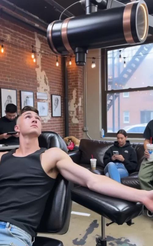 This new tattoo machine in Brooklyn is actually insane 🤯 Full sleeve in 10 seconds. He didn't even flinch 😭 Would you let a robot tattoo you? 🇺🇸 #TattooTech #FutureTech #BrooklynTattoo #TechTok #OddlySatisfying