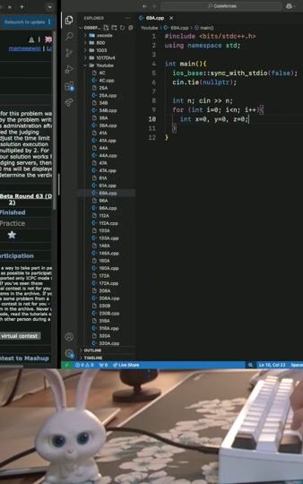 Codeforces | C++ | Rated 1000 | HHKB Type-S | real time | no talking | #codeforces #programming #coding #fyp #c++ 