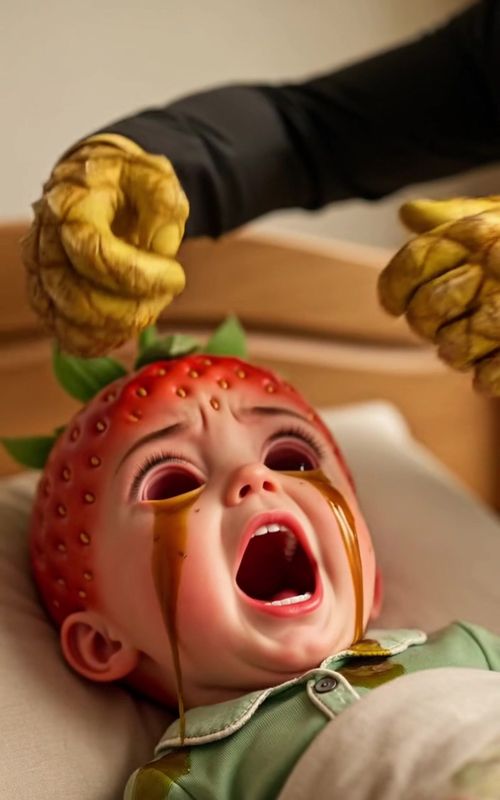 “Stolen Eyes, Stolen Fate”.  #talkingfruits #aifruit #ai #fruitstory #trending 