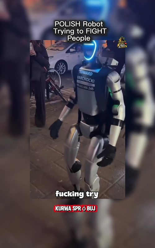 Poland Unleashed AI ROBOT on STREETS😳🤯 Edward Warchocki is not a real human—he’s a humanoid AI robot character that has gone viral across Poland and globally. He is based on a real physical robot: the Unitree G1 humanoid robot, a small, human-like machine capable of walking, interacting, and performing basic tasks.  🧠 Creation & Purpose * Created by Polish developers Radosław Grzelaczyk and Bartosz Idzik * Started as a tech experiment + social media concept * Designed to:     * Interact with people in public     * Hold conversations using AI     * Create viral, human-like moments   Unlike normal robots, Edward is given a personality and identity, making him feel like an actual “character” rather than just a machine. #ai #memes #robot #fighting #poland 