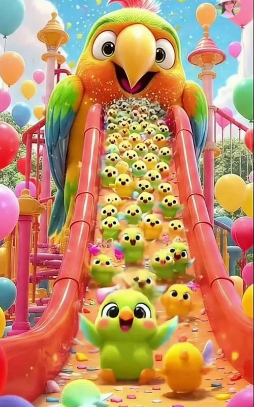 birds slide #songforkids #cute #animals #maihuongjelly #maihuong3djelly 