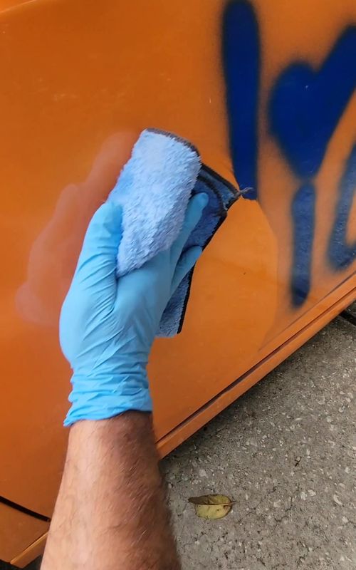 How to remove spray paint on your car #howto #DIY #spraypaint #cartok #lamborghini 