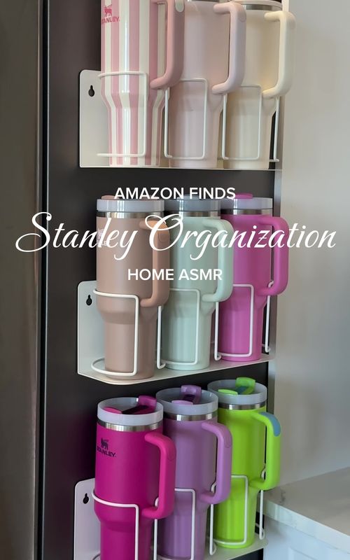 Stanley Tumbler Storage & Organization ✨ 🌸 #stanleytumblercup #stanleycup #cupboardorganization #kitchenorganization #tumblercup #restockasmr #restockingvideo #asmrvideo #cuporganizer #kitchenorganizer #homeorganization #stanleycupaccessories 
