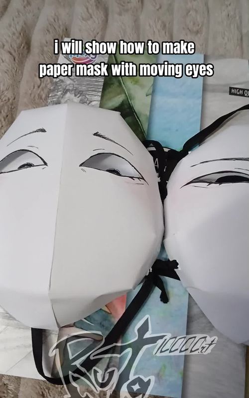 paper mask with moving eyes tutorial( ☆∀☆) #papermask #papercraft #paper3d 
