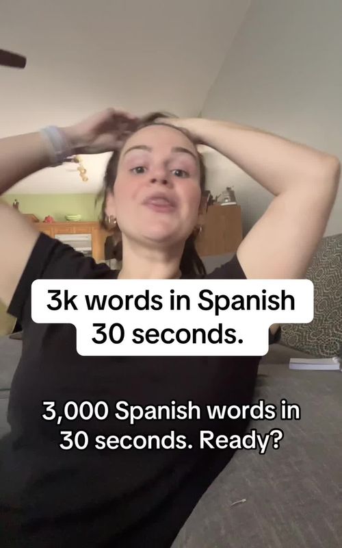 3k Spanish words in 30 seconds. Try me! Let’s go! #LanguageLearning #languagelearningtips #howtolearnalanguage #learnlanguages #learningspanish 