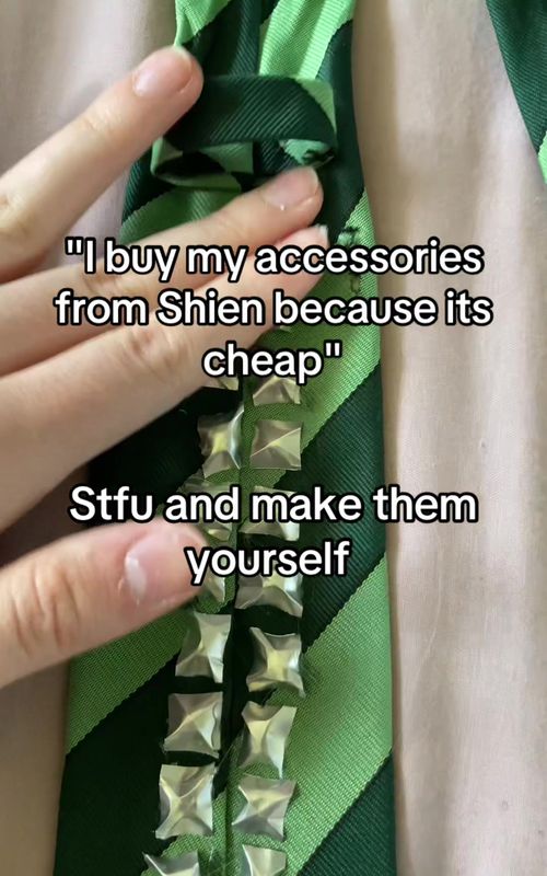 That's my school tie btw 😀 #areyousatisfied #DIY #studs #accessories #fyp 