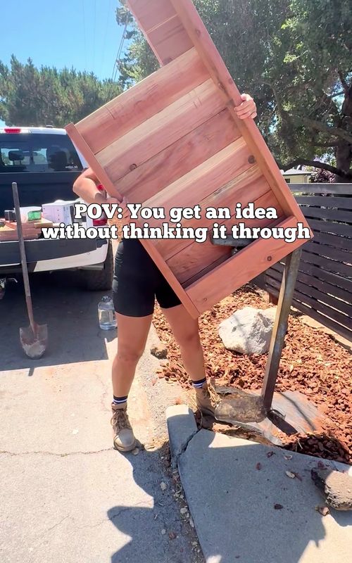 Sometimes I don’t think things all the way through…. Mailbox build plans and products used can be found in my bio! #curbappeal #DIYHome #HomeProjects #exteriordesign #modern 