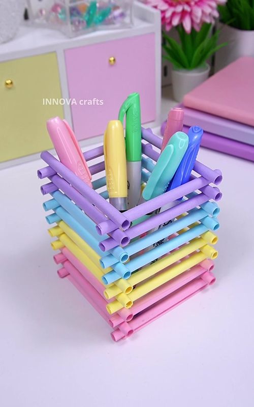 DIY paper pen holder  #diy  #ideas #craft #papercraft