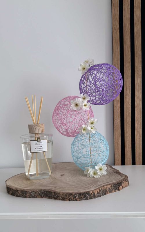 String ball home deco 🎐✨🌸 #handmadehomedecor #diygiftideas #diydecor #crafttutorial #asmrsounds 