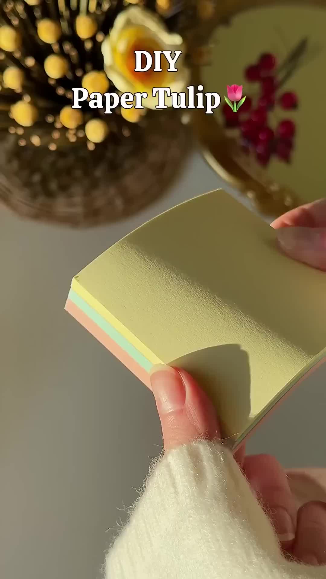DIY Paper Tulip Flower 🌸 | Easy Origami Tulip Tutorial ✂️✨ | Aesthetic Paper Craft 💖 🔥  #DIY #papercraft #origami #paperflower #tulip 