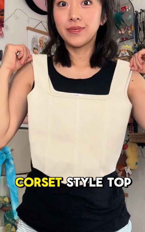 Fixing a corset style knit top ✂️ Happy Monday! I thrifted this cute top but when it was time to try it on, I realized why it was donated—there’s no way to even put it on 😐! Yes it’s a knit fabric but a very stable knit which means there’s hardly any stretch. If you’ve ever been a victim of this or stumble upon a cute top that’s worth saving at the thrift store, here are 3 ways you can fix it: 1. Add grommets or loops and lace it up. Great for controlling the fit but takes some time to lace up. 2. Add a hook and eye extension piece.  3. Add a zipper. I had a detachable zipper at home already so I used that but I think an upside down closed-bottom or invisible zipper could work too.❗️Just make sure your zipper is strong enough to handle the tension or else it can break ❗️ Follow me for more sewing tips sewing 🪡  #thriftedfinds #sewingtutorial #mending #upcycledfashion #sustainablefashion